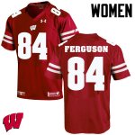 Women's Wisconsin Badgers NCAA #84 Jake Ferguson Red Authentic Under Armour Stitched College Football Jersey KQ31C82WH